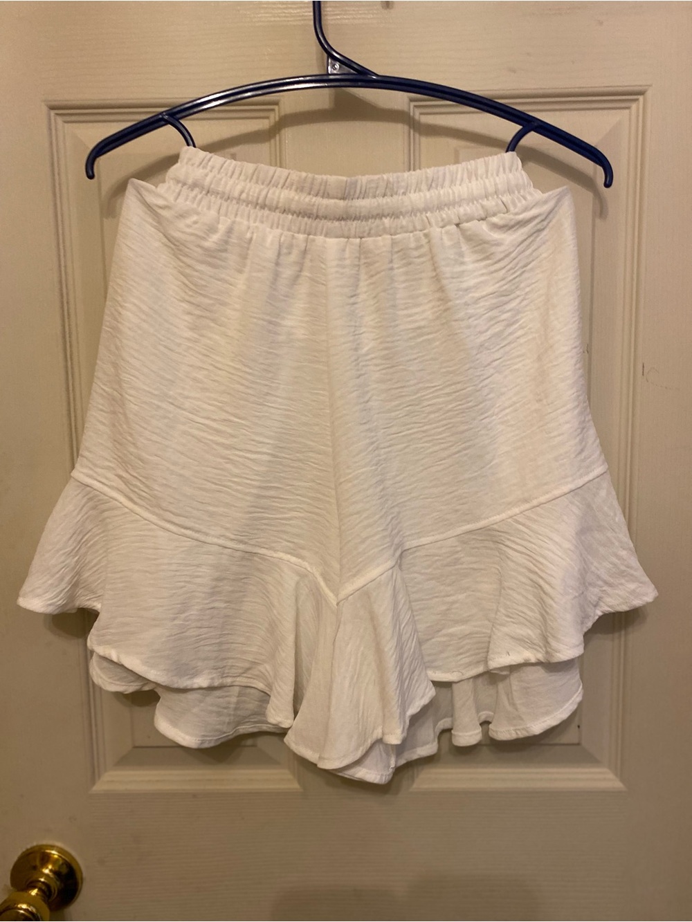 Amazon White Ruffle-Hem Drawstring Skort - Picture 7 of 8
